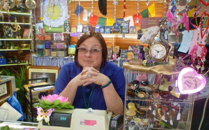 Location, location: Robyn Jenes in her Earth Harmony shop.