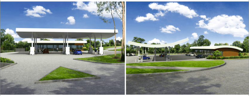 An eye to the future: an artist's impression of what the petrol station would look like.
