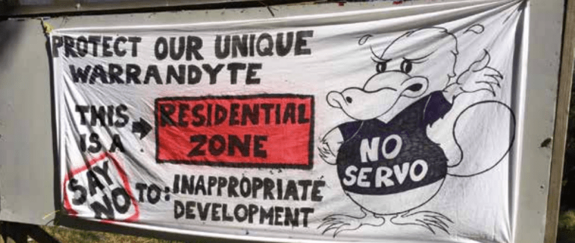 A sign put up by disgruntled residents last month.